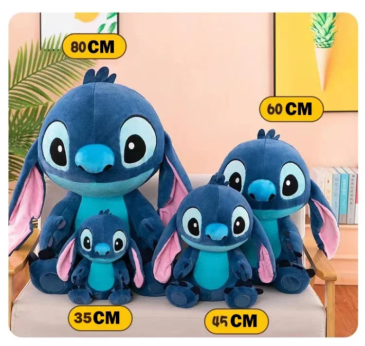35-80CM Disney Lilo & Stitch Doll Cartoon Angel Plush Toy Cute Anime Soft Stuffed Kawaii Companion Children's Birthday Gift.