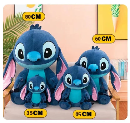 35-80CM Disney Lilo & Stitch Doll Cartoon Angel Plush Toy Cute Anime Soft Stuffed Kawaii Companion Children's Birthday Gift.