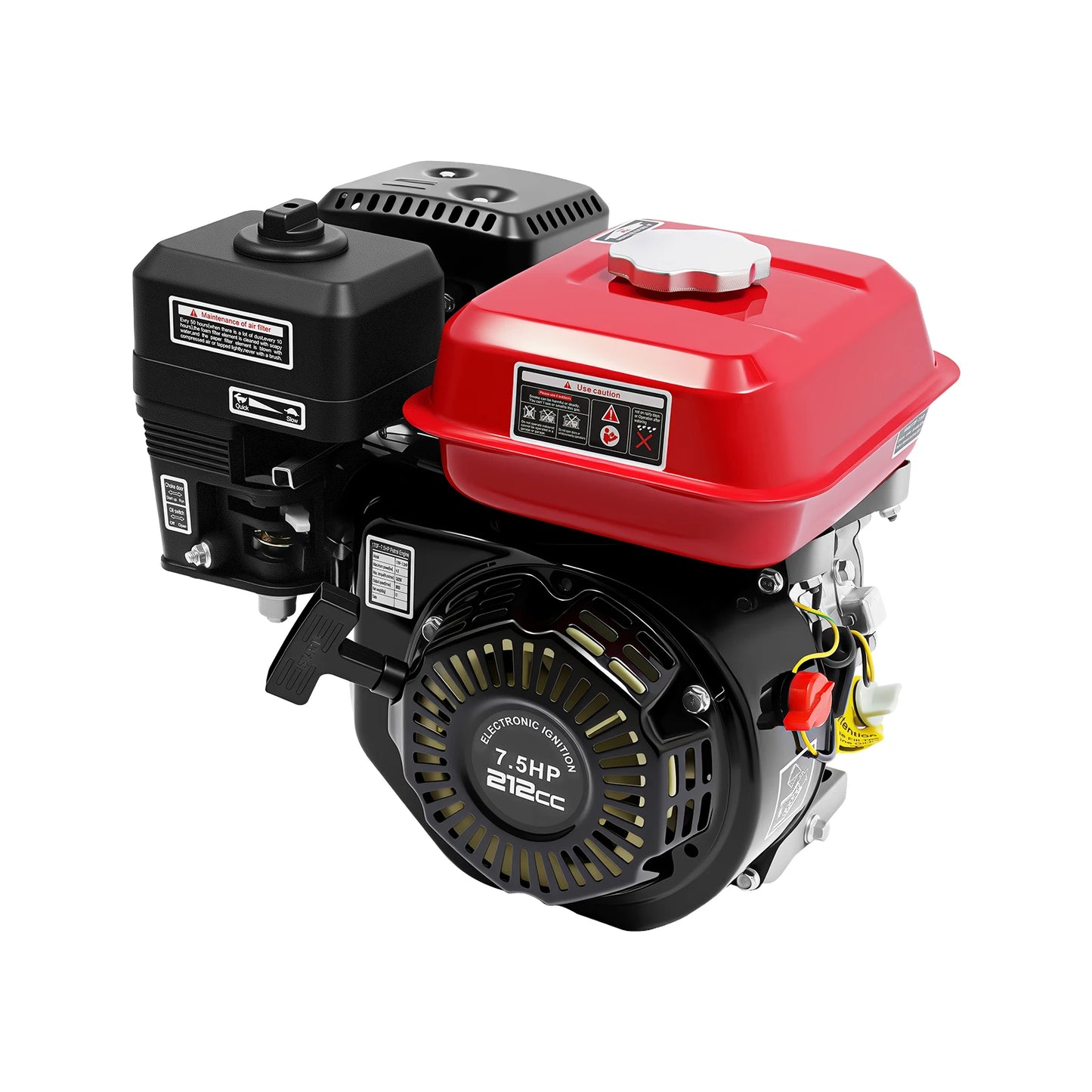 4-Takt-Benzinmotor 212 cc, 7,5 PS, 4000 W, 3600 U/min, Einzylinder-Handgezogener Benzinmotor, Durchmesser der Kurbelwelle ist 20 mm