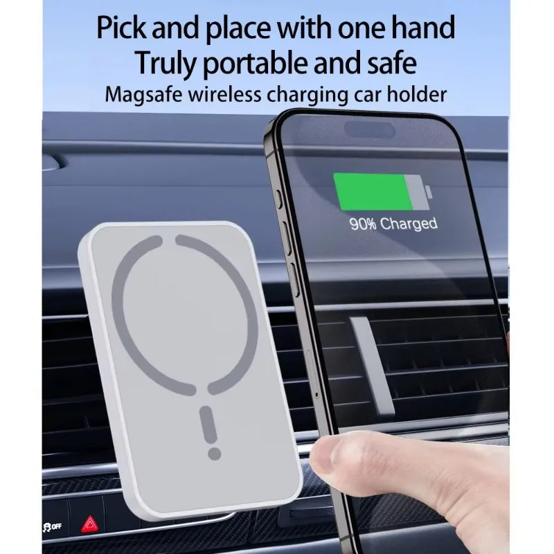 100W Magnetic Wireless Car Charger Air Outlet Phone Holder for iPhone 16 15 14 13 12 Pro Max Fast Wireless Car Charging Station.