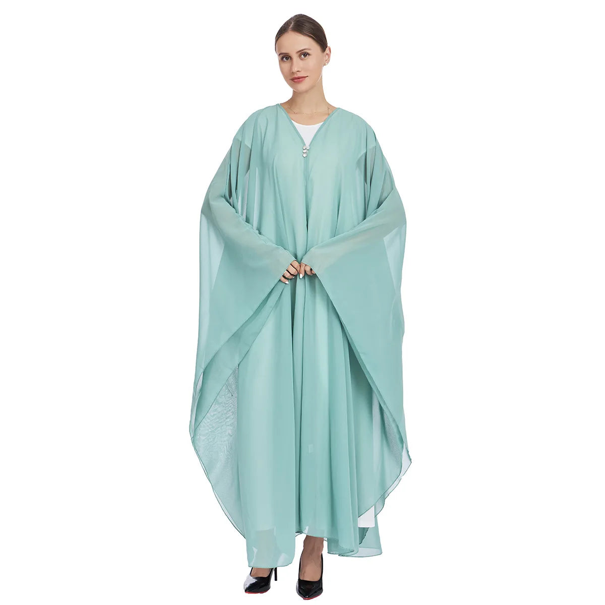 Ramadan Muslim Sets for Women Chiffon Kimono Jalabiya Long Dress Dubai Abaya Turkey Kaftan Eid Kebaya Caftan Marocain Femme Robe.