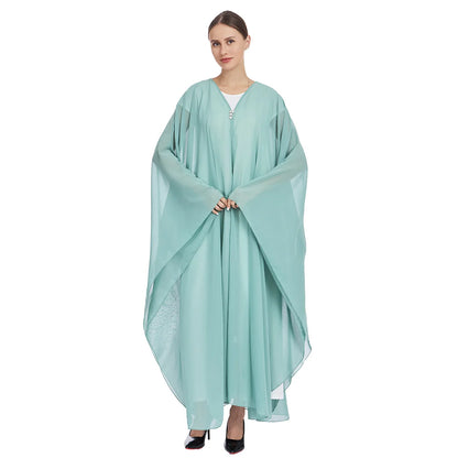Ramadan Muslim Sets for Women Chiffon Kimono Jalabiya Long Dress Dubai Abaya Turkey Kaftan Eid Kebaya Caftan Marocain Femme Robe.