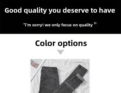 Women's High Waist Elastic Stretchy Jeans Hot Sale Of The Season Autumn New Style Versatile Slimming Pencil Thin Nine Point Pant.