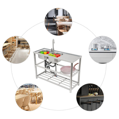 Restaurant Küchen spüle freistehende gewerbliche Küchen spüle Set Edelstahls püle