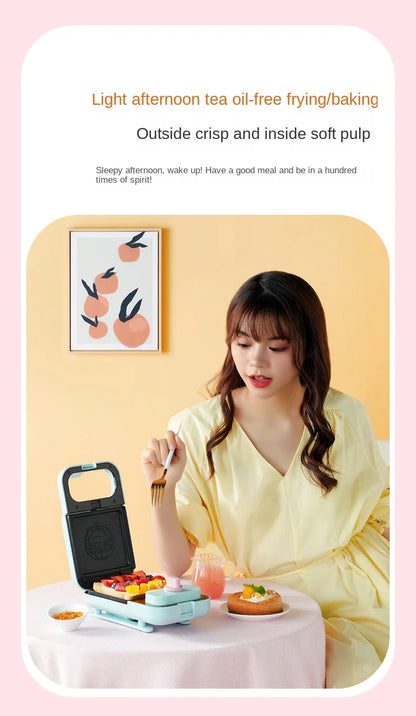 Cartoon Sandwich Machine Home Breakfast Waffle Maker Bread Machine Line Jiuyang Theme  Yellow Blue Timing Fried Eggs.