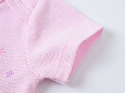 3/6 Stück viel Baby-Kleidung für Mädchen, Gastronomie, Baumwolle, kurzärmelig, Mädchen-Body, 0–12 Monate, Neugeborene, Jungen-Kleidung, Kleinkind.