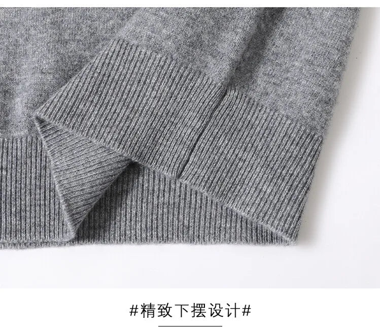 100% Wool. High-quality Men's Warm Sweater, Business Casual Stretchable POLO Shirt, Fall/winter Pullover Knitted Sweater.