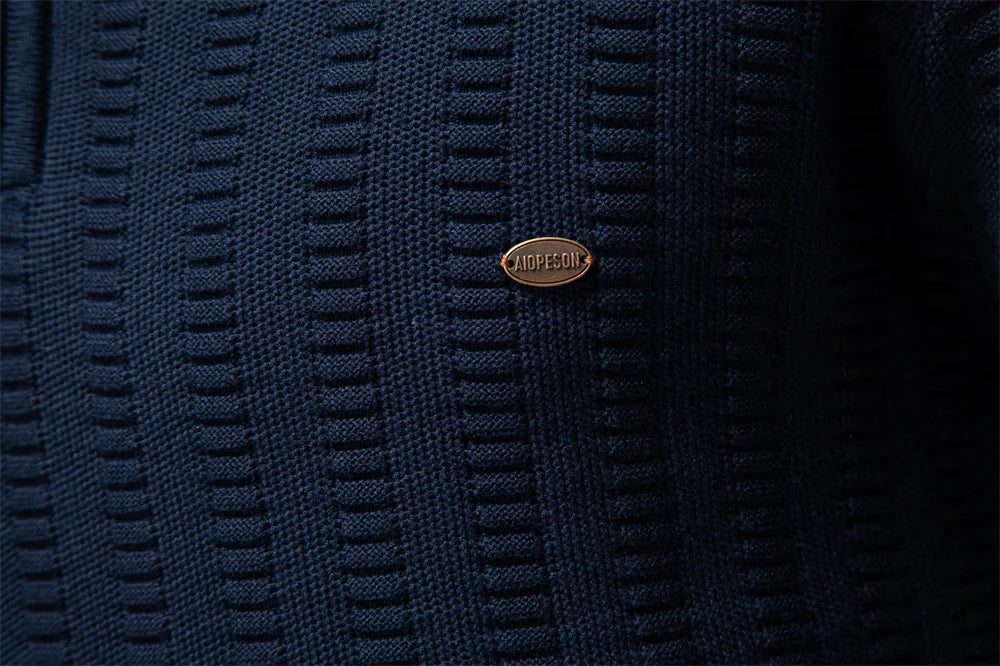 AIOPESON Luxury Striped Pullover Men Old Money Style Cotton Knitwear Thick Warm Crew Neck Winter Social Sweater Male.