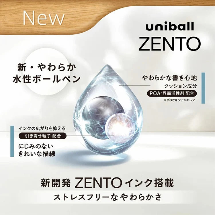 Uniball ZENTO Standard 0,38/0,5 mm Gelschreiber, wasserbasierte, glatte Schreibroller, passend für verschiedene Anlässe, Schreibwaren.
