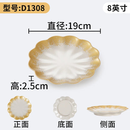 1Pc Thickened Melamine Tableware Not Easily Broken Plastic Barbecue Plate Merchant Dining Plate Household Kitchen Accessories