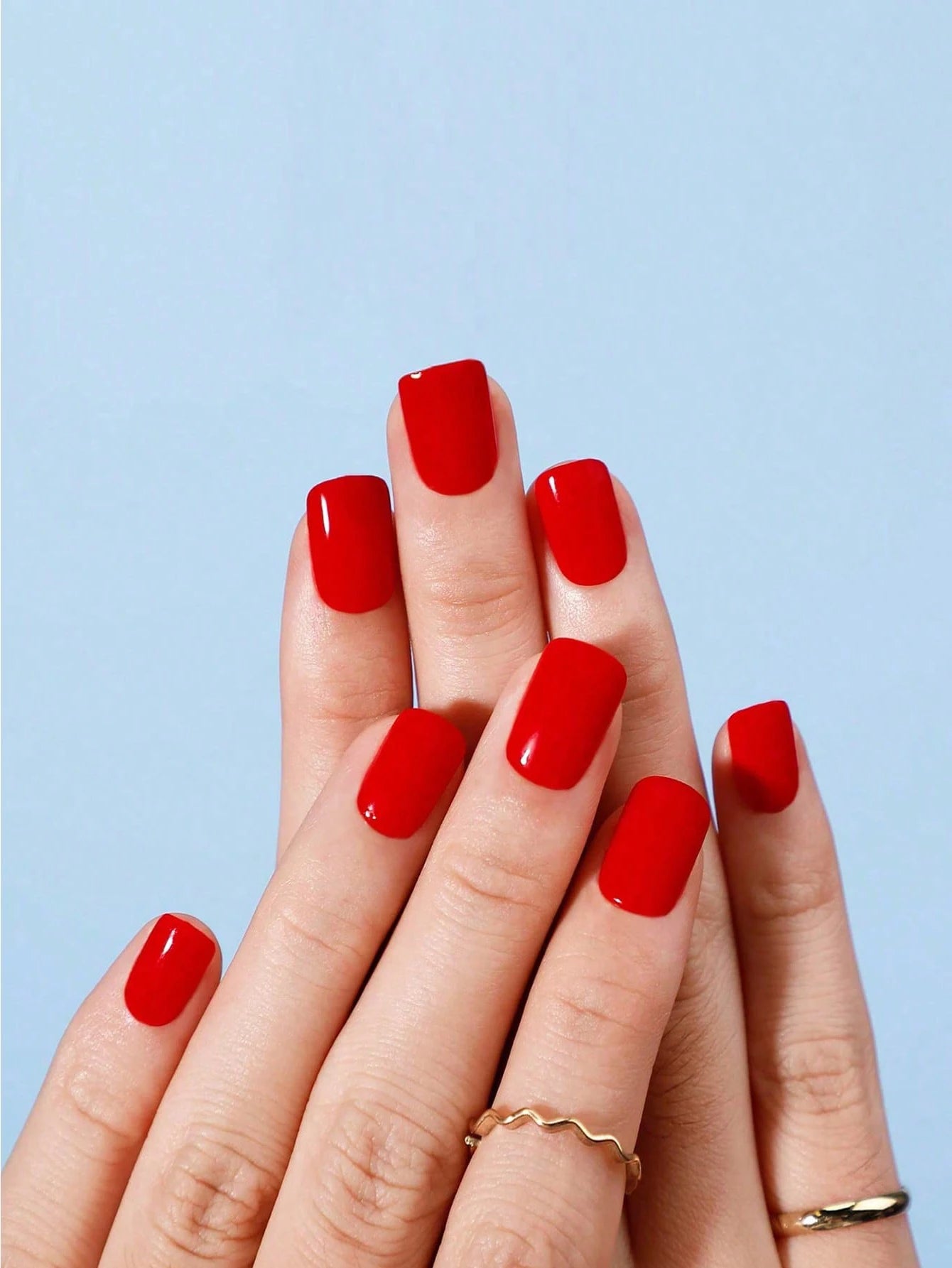 ARTAUG 24PCS Press On Nails Short Almond Wine Red High Saturation Fake Press On Nails  Korean Press On Nails Valentine'S Day