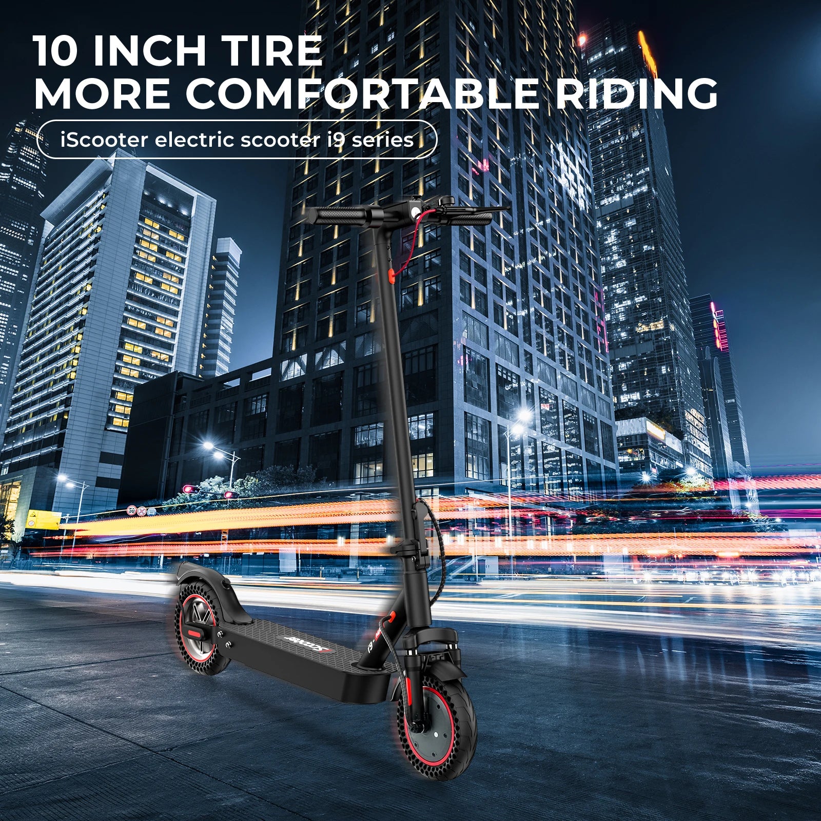 ISCOOTER I9 MAX Adult Electric Scooter 500W motor E-Scooter 36V10AH 10" Honeycomb Solid Tires Foldable EScooter.