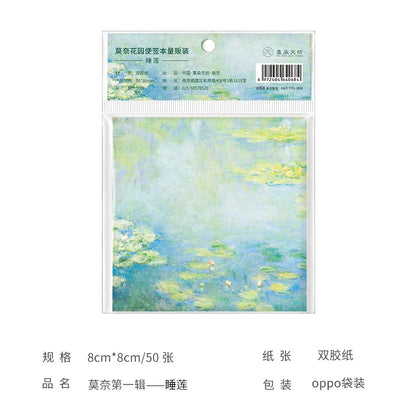 Malerei Memo Pad Monet Van Gogh Keine-klebrige Hinweis Aufkleber Scrapbooking DIY Notizblock Tagebuch Schreibwaren Schule Liefert