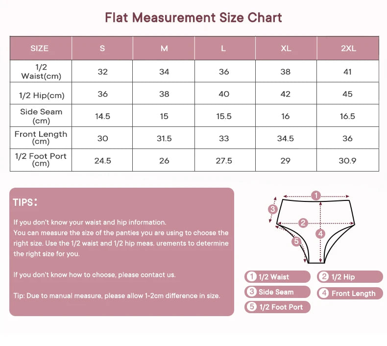 High Waist Leakproof Period Panties Bamboo Fibre Heavy Flow Absorbent Underwear Reusable Breathable.