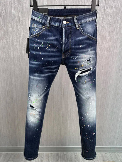 new design style D2 Men Jeans Coolguy Long Pants Straight Multiple button Hole SLIM black top quality D2 jeans pant 881.