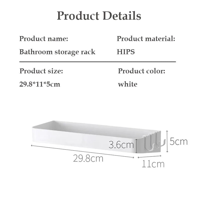 Toilettenkosmetik-Regal, weiß, selbstklebend, für Badezimmer, Körperwäsche, Shampoo, Organisation, Regale, Lagerregale, Aufbewahrung, Stützhalter