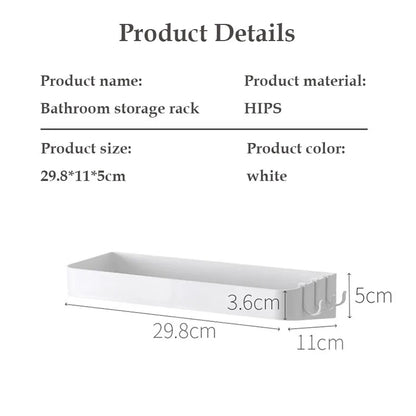 Toilettenkosmetik-Regal, weiß, selbstklebend, für Badezimmer, Körperwäsche, Shampoo, Organisation, Regale, Lagerregale, Aufbewahrung, Stützhalter