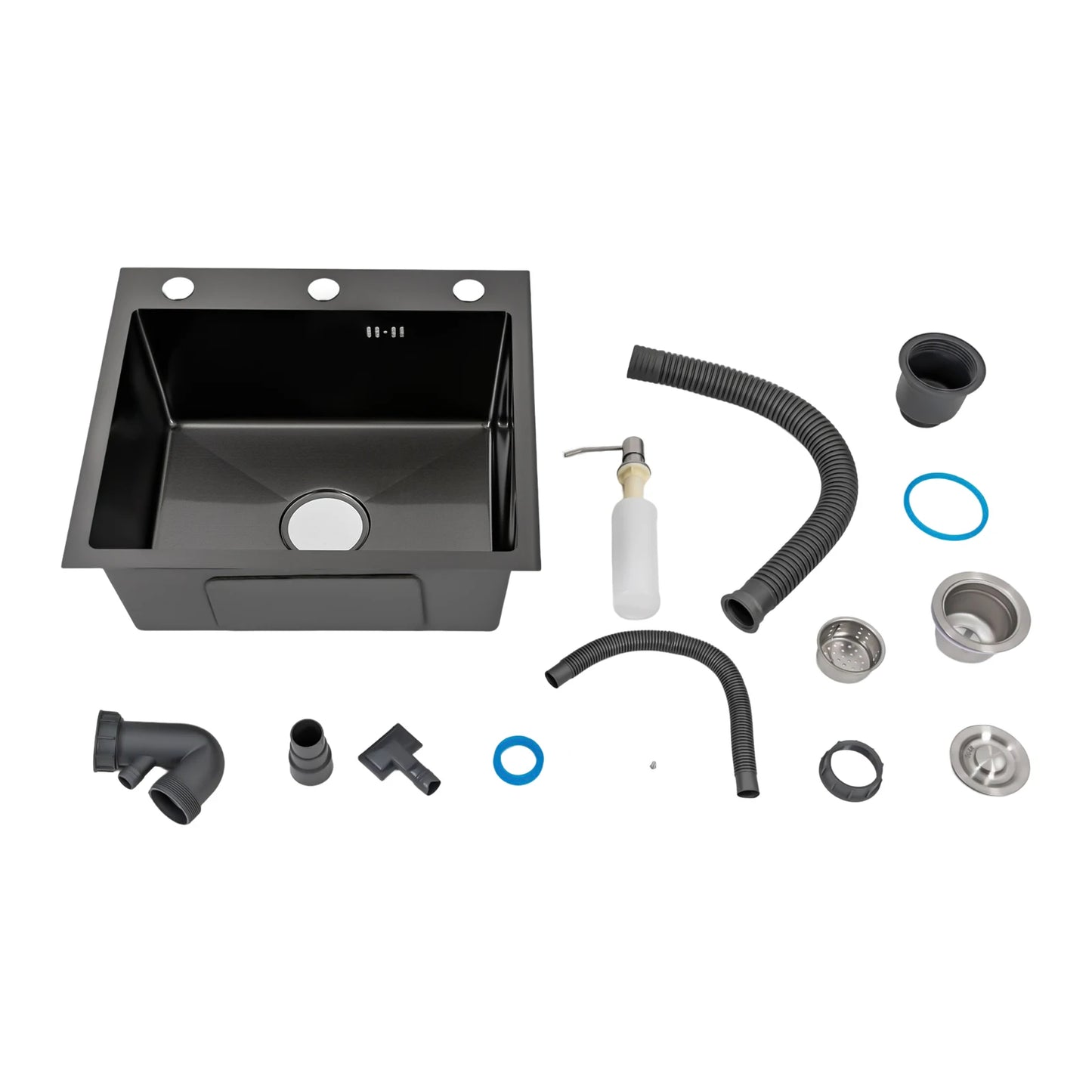 Edelstahls püle mit Seifensp ender Küchen spüle mit Rohr ohne Wasserhahn