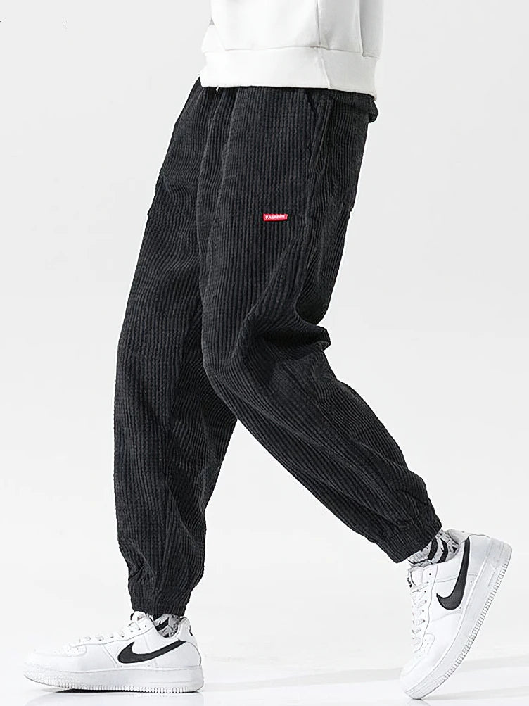 Baggy Corduroy Jogger Pants Men Tech Fleece Sweatpants Man Autumn Winter Casual Harem Pants Male Sport Thermal Trousers.