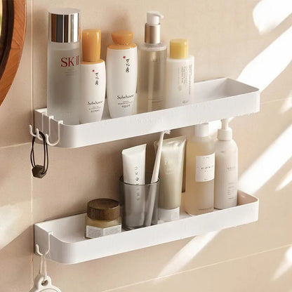 Badezimmer Kosmetik Regal Weiß Selbstklebende Toilette Körperwäsche Shampoo Organisation Regale Lagerregale Stützhalter