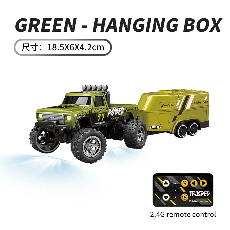 RC 1/64 Speed Mini Off-Road Climbing Car Alloy Cool Appearance Light Shock Absorption With LED Light Toy For Children's Gift