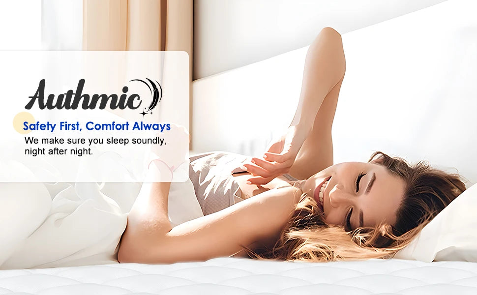 AUTHMIC Matratze – Taschenfederung, 7-Zonen-adaptive Unterstützung, 25 cm dick, atmungsaktiv und hautfreundlich, mittelfestes Gefühl, ruhiger Schlaf