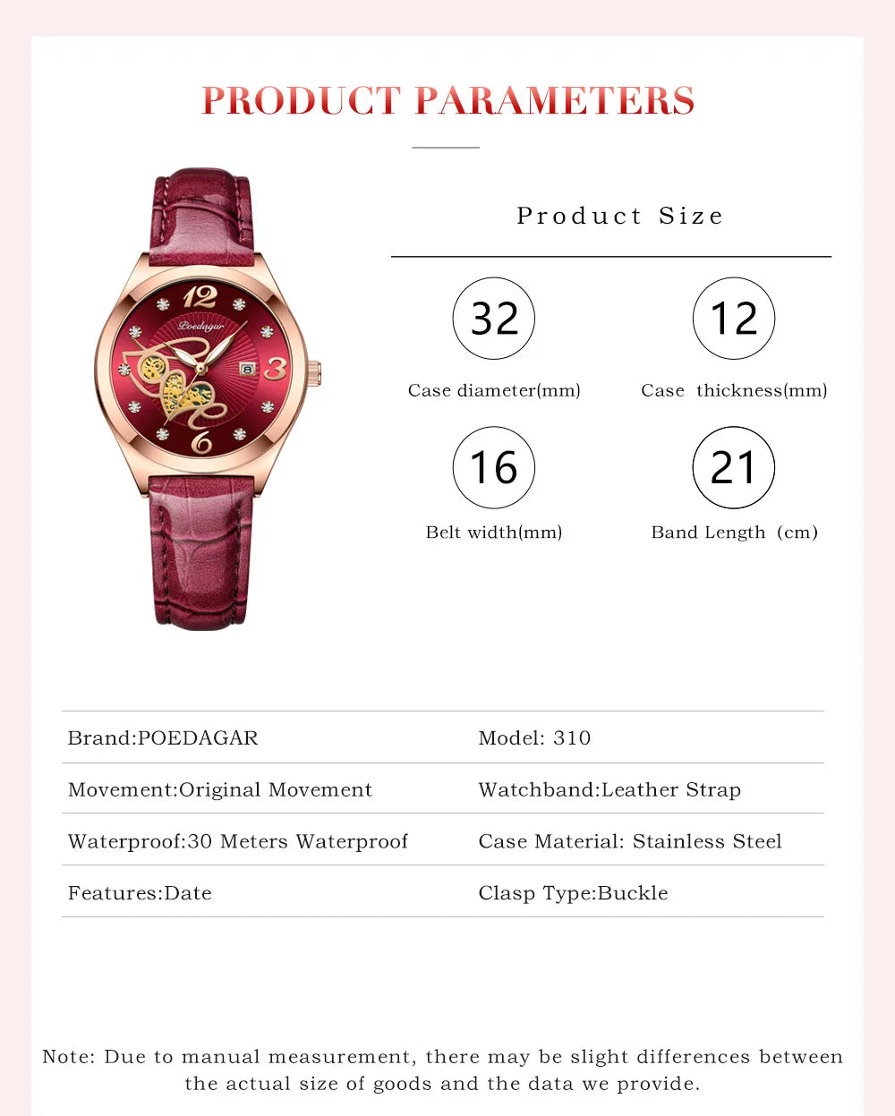 POEDAGAR Fashion Quartz Watch Female Luxury Elegant Casual Clock Waterproof Luminous Date Leather Women Watch Montre Femme gift.