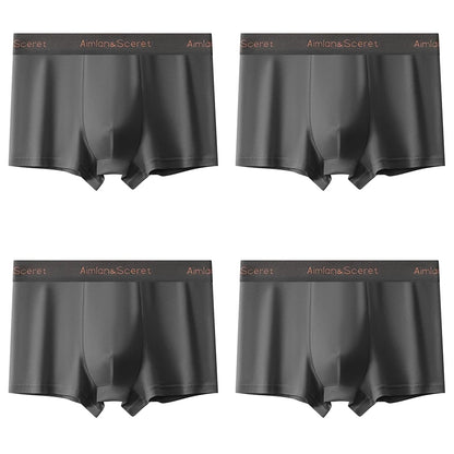 4Pcs Männer Unterwäsche Sportliche Boxer Plus Größe Jugend Boxer Shorts Bequeme Atmungsaktive Flache Hosen männer Quadratische Höschen Slip geschenk