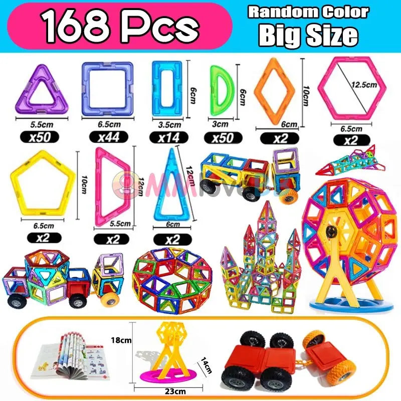 Magnets Toys for Kids Big Size Plus Magnetic Blocks for Children Designer Constructor Set Toys for Boys Building Blocks.