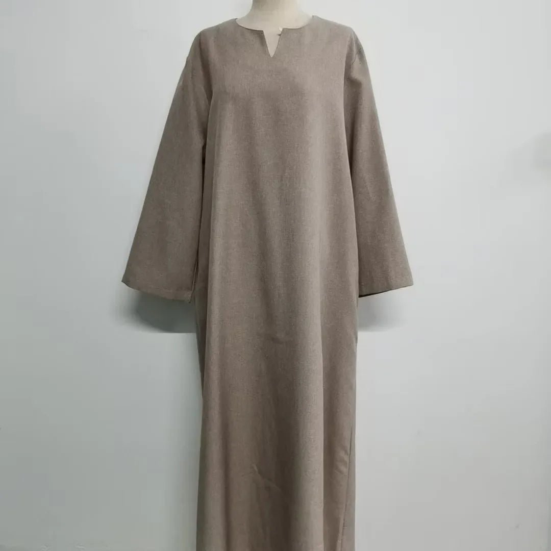 Lockeres, elegantes, reines, langes Kleid im Nahen Osten-Stil für Damen in Übergröße, schlanker Midirock, lässiges, bequemes Maxikleid.