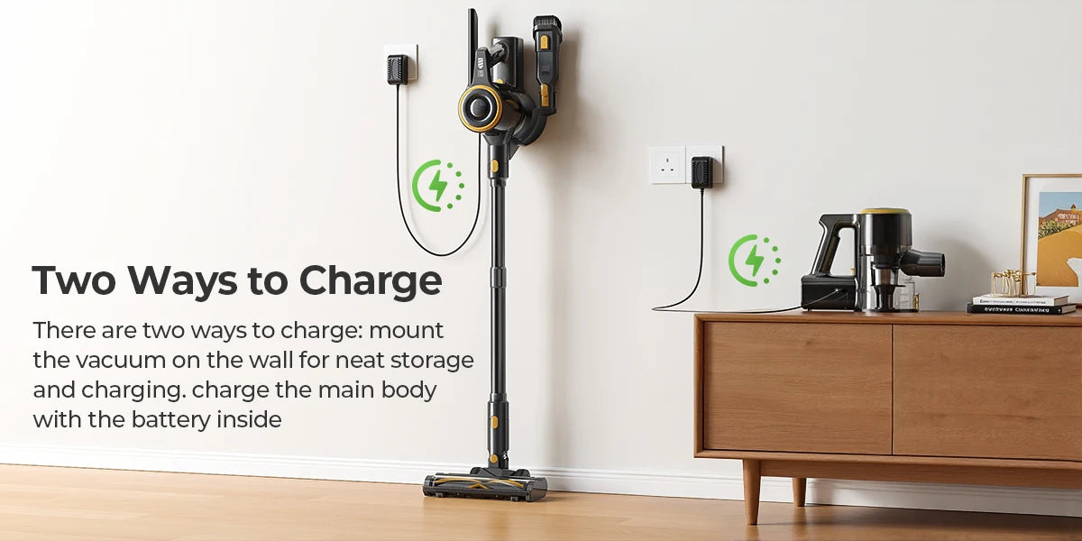 Lubluelu P3 Cordless Vacuum Cleaner 33Kpa Strong Suction 50Min Runtime Self-Standing for Hard Floor Carpet Pet Hair Removal.