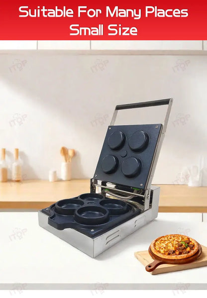 ITOP DM-4P Electric Mini Pizza Waffle Maker Tortilla Waffle Oven 4pcs Round Mold Electric Oven Round Pancake Machine.