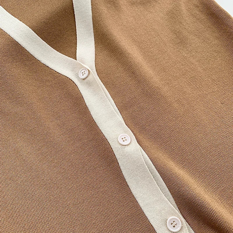 Fashion Knitted 2 Pieces Sets Women V-Neck Single Breasted Cardigan+High Waist Wide Leg Long Pants 2024 New Solid Sweater Suits.