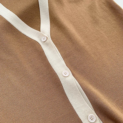 Fashion Knitted 2 Pieces Sets Women V-Neck Single Breasted Cardigan+High Waist Wide Leg Long Pants 2024 New Solid Sweater Suits.