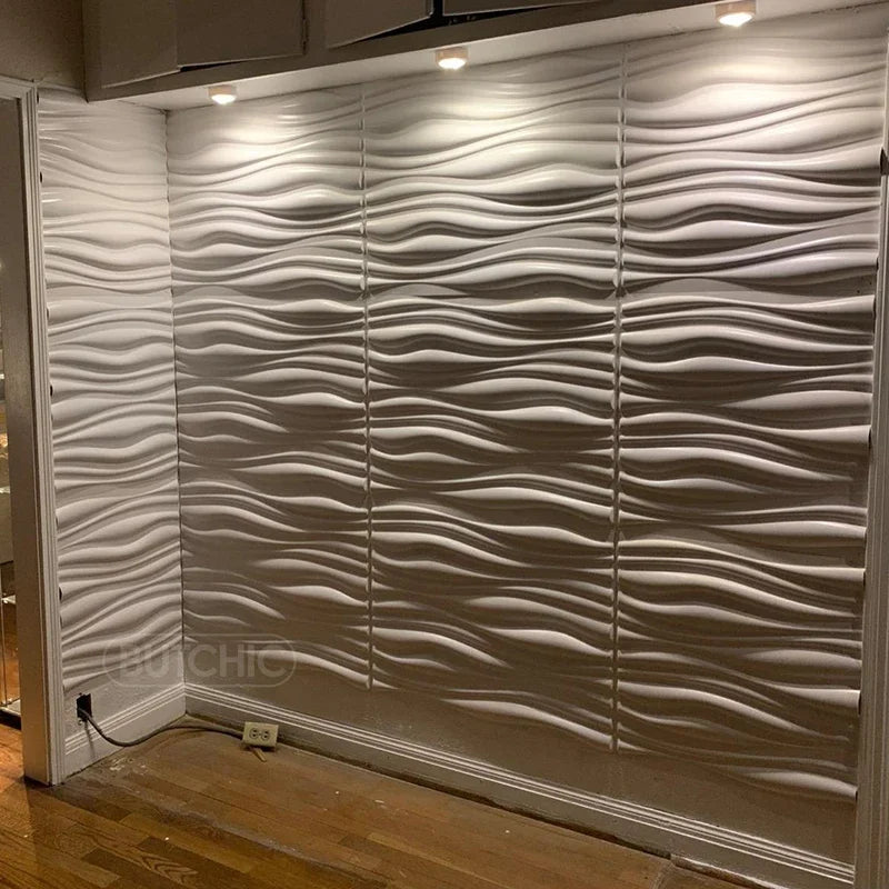 30x30cm Waves 3D Wall Panel wave Diamond Design Non self-adhesive plastic tile 3D wall sticker living room Bathroom wall paper