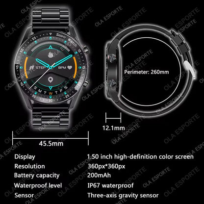 2025 NEW Smart Watch Women Men AMOLED Screen Bluetooth Call Full Touch Screen Weather Call Sports Smart Bracelet 5ATM Waterproof.