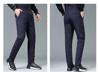Men's Winter Formal Down Pants Goose Feather Warm Trousers Business Suit Pants for Man  calca termica masculina inverno PT-597