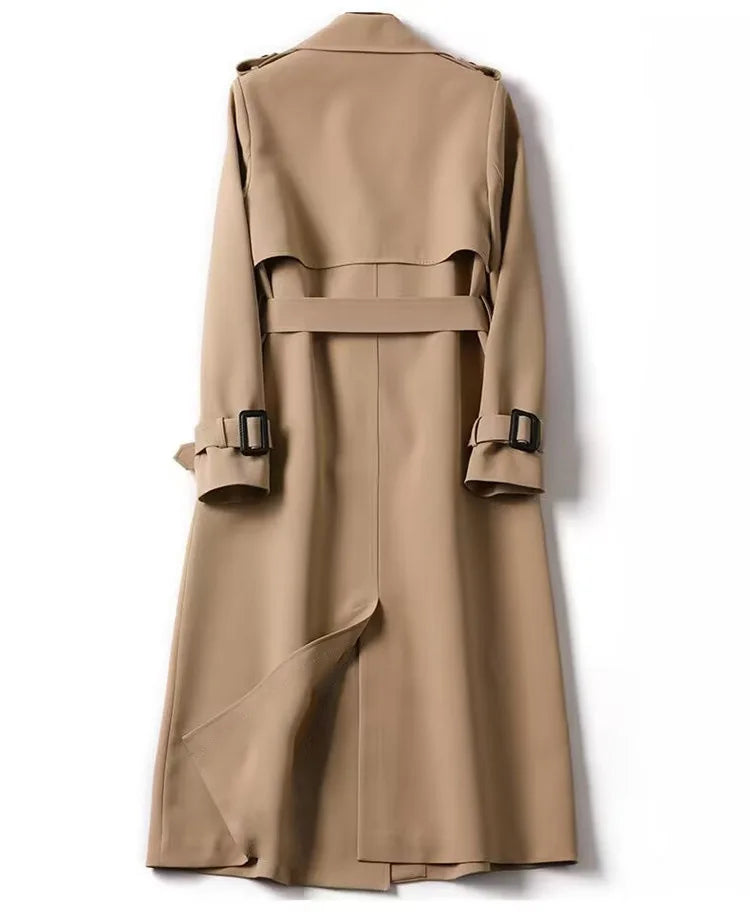 Herbst Winter Langarm Graben Mantel Für Frauen 2024 Mode Lose Büro Dame Lange Outer Jacke Mäntel Weibliche Kleidung
