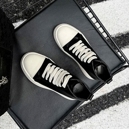 Street Style Ankle Boots for Men Genuine Leather High Top Shoes Fashion Brand Motorcycle Boots Thick Bottom  Male Walking Shoes.