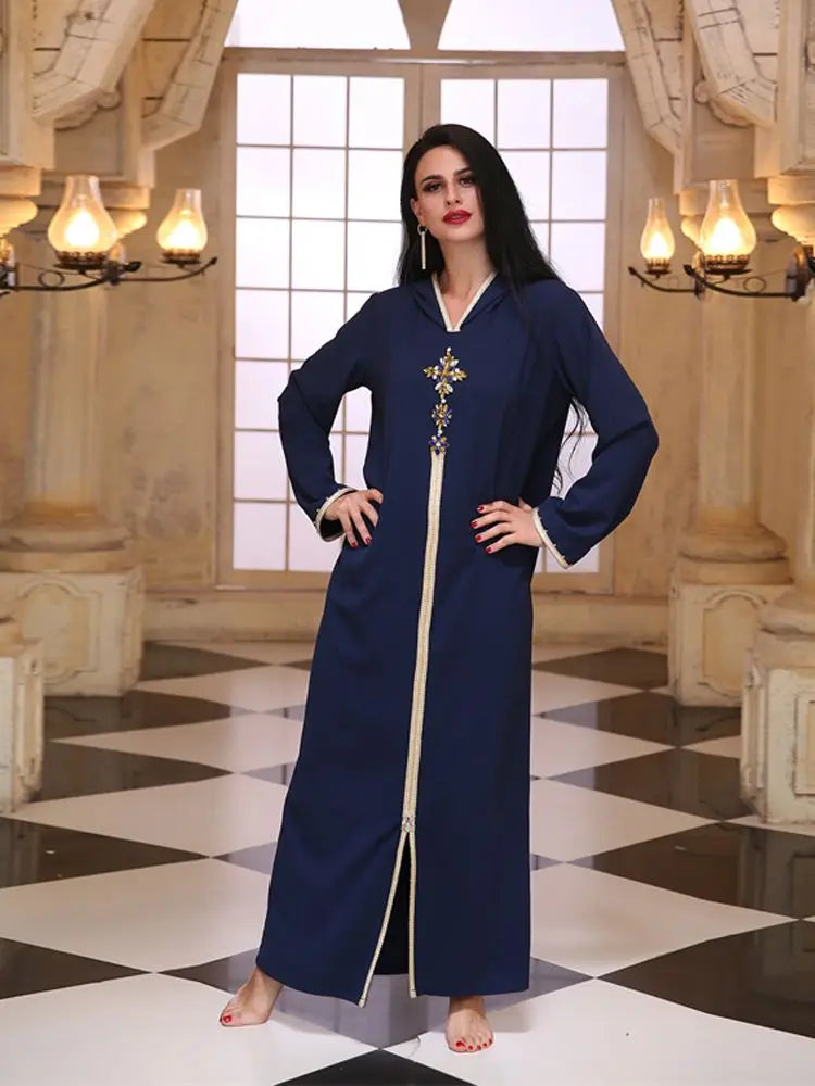 Ramadan Eid Blue Abaya Dubai Turkey Islam Hijab Muslim Dress Kaftan Robe Longue Femme Kebaya African Dresses For Women Caftan.