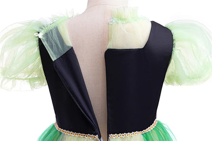 Anna Grünes Kleid Mädchen Spitze Tüll Elegantes Kleid Kinder Bühnenshow Prinzessin Kostüm Kinder Purim Cosplay Kleidung.