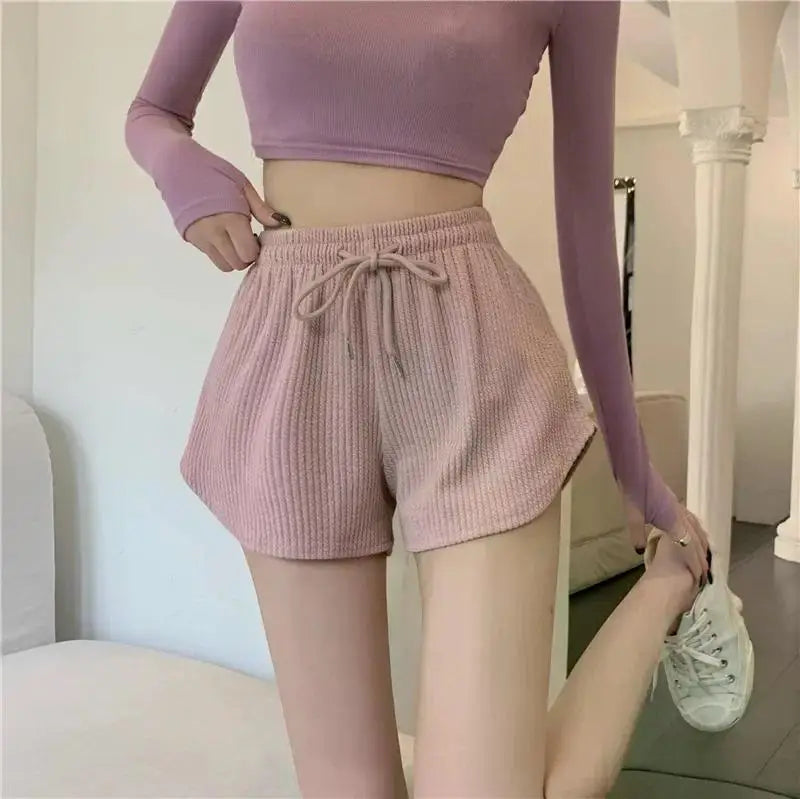 Women Gym Fitness Running Shorts Women's Summer Thin Style Loose Casual Large Size Wide Leg High Waist A-word Sports Hot Pants.