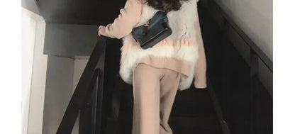 Loribindwood Gestrickte Pullover Breite Bein Hosen Anzug für Frauen Herbst/winter 2022, Neue Koreanische Lose Mode Zwei-stück Set