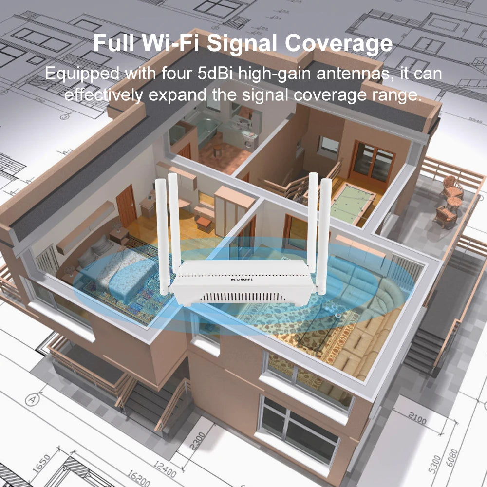 KuWFi AX3000 WiFi6 Router 3000Mbps 2.4GHz 5GHz Dual Band WiFi Router Gigabit WAN LAN Port AP Repeater Mode Support MESH VPN WPS.