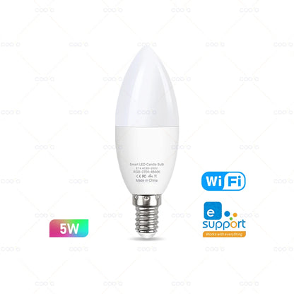 Smart WiFi Zigbee LED Glühbirne Dimmbar E27 E14 GU10 RGBCW 3000-6000K LED Kerze Lampe Für Ewelink APP Alexa Google Hause Yandex.