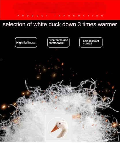 Men's Winter Pants Duck Down Padded Pants Thick Warm Black Loose Jogger Windproof High Waist Elastic Thermal Down Trouser Male.