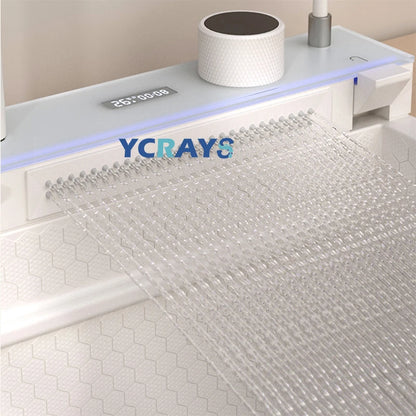 YCRAYS White Nano Kitchen Sink Large Single Slot Waterfall Integrated Digital Display Faucet Soap Dispenser Cup Washer Pure Tap