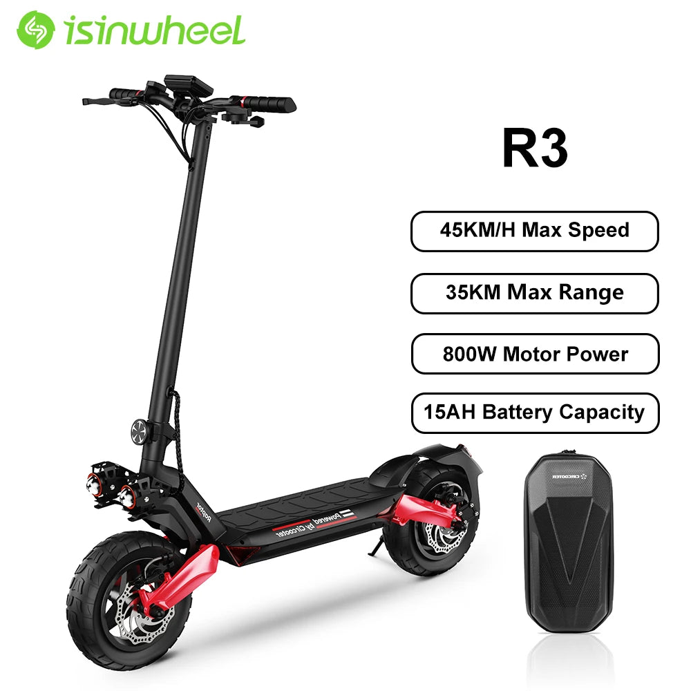 Isinwheel R3 Foldable Adult Electric Scooter E-Scooter 45 km/h Electric Kick Scooter 800W Skateboards 48V 15Ah Kickboard.