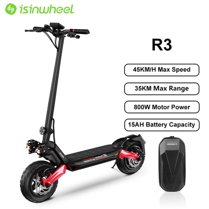 Isinwheel R3 Foldable Adult Electric Scooter E-Scooter 45 km/h Electric Kick Scooter 800W Skateboards 48V 15Ah Kickboard.