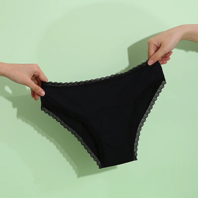 Women Sexy Lace Leak Proof Menstrual Period Panties Physiological Antibacterial Briefs Pants Leakproof Female Period Underwear